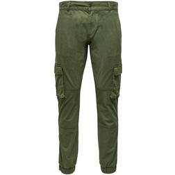 Only & Sons Cam Stage Cargo Cuff Pant - Green/Olive Night