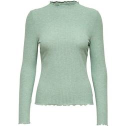 Only Emma Rib Top - Green/Chinois Green