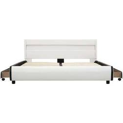 vidaXL Bed Frame with LED 2 Drawers 70cm