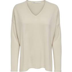 Only Onlamalia L/s V-neck Pullover - Beige