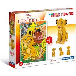 Clementoni Disney Lion King Supercolor Puzzle 3D Model Lion King 104 Bitar