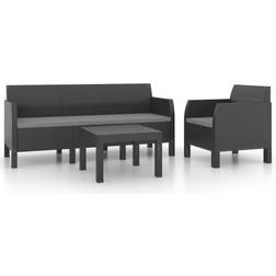 vidaXL 3079678 Lounge-Set, 1 Tisch einschl. 1 Stühle & 1 Sofas