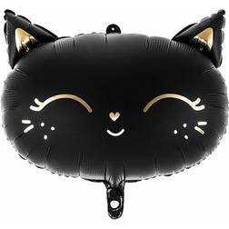 PartyDeco Foil Ballons Cat Black/Gold