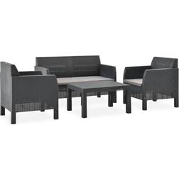 vidaXL 3067234 Lounge-Set, 1 Tisch einschl. 2 Stühle & 1 Sofas