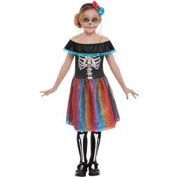 Smiffys Neon Day of The Dead Girl Costume