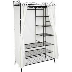 tectake Metal Beige/Black Kleiderschrank 112x207cm