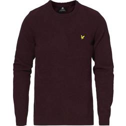 Lyle & Scott Crew Neck Lambswool Blend Jumper - Burgundy