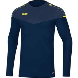 JAKO Champ 2.0 Sweater Unisex - Sea Blue/Dark Blue/Neon Yellow