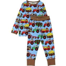 Småfolk Nightwear with Tractor - Blue Grotto