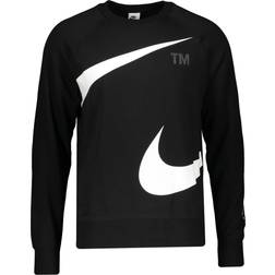 Nike Sportswear Swoosh Fleece Crew Sweatshirt - Black/White