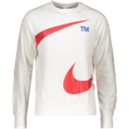 Nike Sportswear Swoosh Fleece Crew Sweatshirt - White/University Red