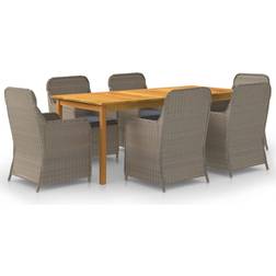 vidaXL 3067911 Essgruppe, 1 Tisch einschl. 6 Stühle