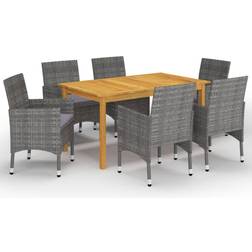 vidaXL 3067765 Juego de comedor de patio, 1 Mesa incl. 6 Sillas