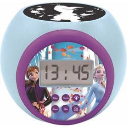 Lexibook Reloj-Despertador Proyector Disney Frozen 2 Anna Elsa Pantalla LCD