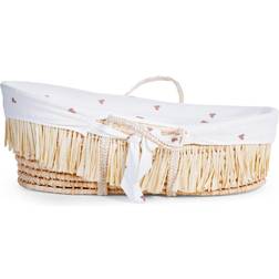 Childhome Moses Basket Raffia with Mattress & Cover Hearts 47x84cm