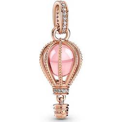 Pandora Sparkling Hot Air Balloon Dangle Charm - Rose Gold/Pink/Transparent