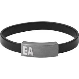 Emporio Armani Leather Bracelet - Black