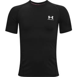 Under Armour Boy's Heatgear Short Sleeve - Black/White (1361723-001)