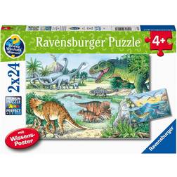 Ravensburger Dinosaurs Of Land Puzzle 2x24 Brikker