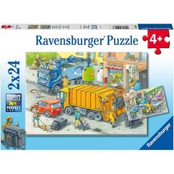 Ravensburger Rubbish Collection & Tow Truck 2x24 Pieces