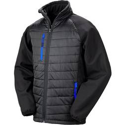 Result Black Compass Padded Softshell Jacket Unisex - Black/Royal