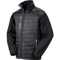 Result Black Compass Padded Softshell Jacket Unisex - Black/Grey