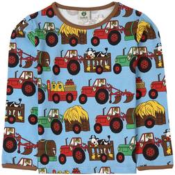 Småfolk T-Shirt with Tractor - Blue Grotto (13-0002)