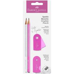 Faber-Castell Sparkle Graphite Pencil Set Pearl Pink & White