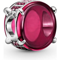 Pandora Oval Charm - Silver/Pink