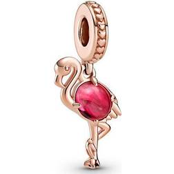 Pandora Flamingo Dangle Charm - Rose Gold/Pink