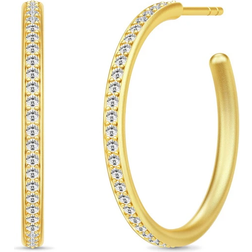 Julie Sandlau Infinity Medium Hoops Earrings - Gold/Transparent
