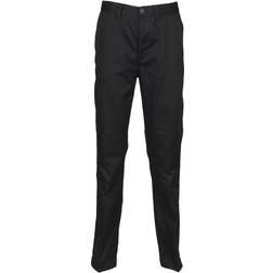 Henbury Ladies 65/35 Flat Front Chino - Black