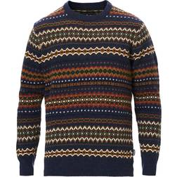 Barbour Case Fairisle Crew Sweater - Navy Marl