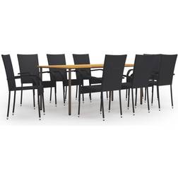 vidaXL 3072505 Juego de comedor de patio, 1 Mesa incl. 8 Sillas