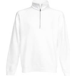 Fruit of the Loom Lightweight Zip Neck Sweatshirt - White