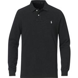 Polo Ralph Lauren Custom Slim Fit Long Sleeve Polo Shirt - Black Marl Heather