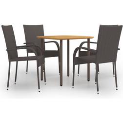 vidaXL 3072484 Ensemble repas de patio, 1 Table incluse 4 Chaises