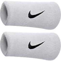 Nike Swoosh Doublewide Wristband 2-pack - White/Black