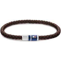 Tommy Hilfiger Gevlochten Heren Armband van Warm Bruin Leer