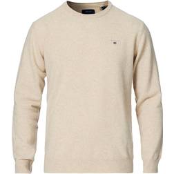 Gant Super Fine Lambswool Crew Neck Sweater - Dk Sand Melange