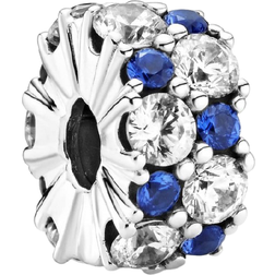 Pandora Sparkling Clip Charm - Silver/Blue/Transparent