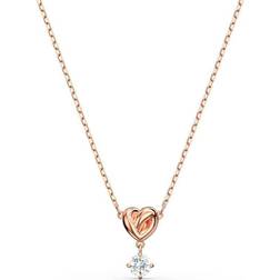 Swarovski Lifelong Heart Pendant Necklaces - Rose Gold/Transparent