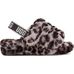 UGG Fluff Yeah Panther Print Slide - Stormy Grey