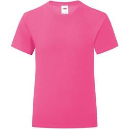 Fruit of the Loom Girl's Iconic 150 T-shirt - Fuchsia (61-025-057)