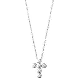 Georg Jensen Aurora Cross Necklace - White Gold/Diamonds