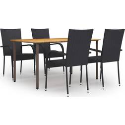 vidaXL 3072492 Juego de comedor de patio, 1 Mesa incl. 4 Sillas