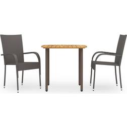 vidaXL 3072481 Ensemble repas de patio, 1 Table incluse 2 Chaises