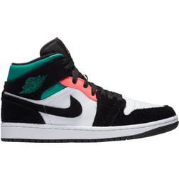 Nike Air Jordan 1 Mid SE M - White/Hot Punch/Black/Neptune Green/Barely Volt