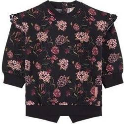 Minymo Floral Sweatshirt - Jet Black