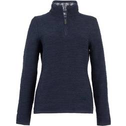 Weird Fish Aria 1/4 Zip Eco Macaroni Jumper - Navy